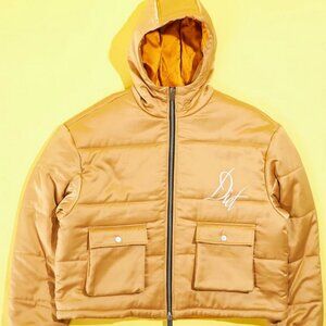 Diet Starts Monday, Satin Puffer Jacket - Gold XL